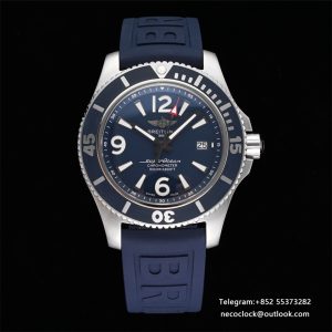 Breitling 42mm SUPEROCEAN Blue Dial Blue Rubber Strap TF A2824