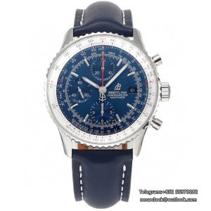 Breitling Chrono 43mm NAVITIMER B01 Blue Dial Blue Leather Strap BLSF A7750