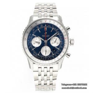 Breitling Chrono 43mm NAVITIMER B01 Blue/White Dial SS Bracelet BLSF A7750