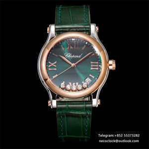 Happy Sport 30mm RG Green Dial Green Leather Strap TF A2892