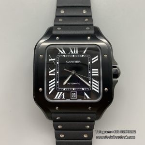 Santos De Cartier Mens XL 40mm PVD/RU Black Dial BVF A9015