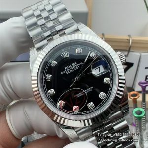 Datejust 126334 41mm Jubilee Bracelet Balck Dial Diamond Marker VSF v2 DD3235