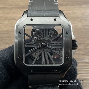 Santos De Cartier 40mm PVD/LE Black Skeleton Dial RICHF 9612MC Surer Clone