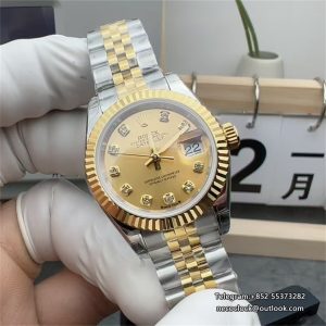 DateJust 28mm Ladies 279178 YG/SS Diamond Dial Jubilee Bracelet GSF A2671