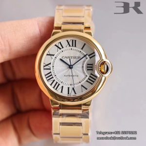 Ballon Bleu De Cartier YG/YG Wht/Stk 33mm Ladies 3KF A076