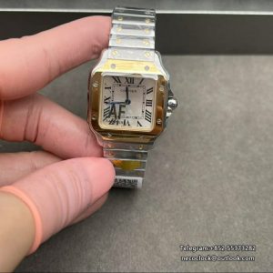 Santos De Cartier 34.5mm SS/YG Silver Dial AF Quartz
