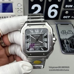 Santos De Cartier 40mm XL SS/SS Grey Dial AF MY9015
