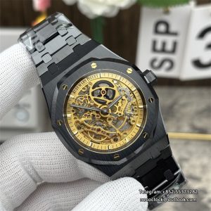 Royal Oak 41mm Openworked Ceramic 15416CE THBF 1:1 Best Edition Gold Dial on Ceramic Bracelet SA3132 V2