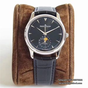 Master Ultra Thin Moonphase SS/LE Black Dial ZF V2 A925 Super 39mm Black Leather Strap