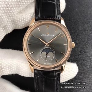 Master Ultra Thin Moonphase RG/LE Grey ZF A925 V2 39mm Black Leather Strap